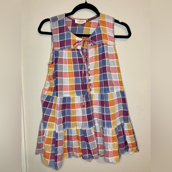 💥BOGO💥 Anthropologie Pilcro Sleeveless Plaid Top - Picture 2 of 6